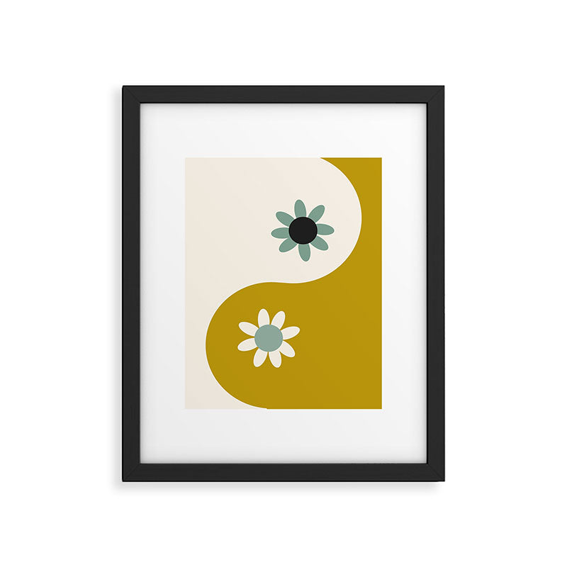 Yin Yang floral - earthy Framed Art Print Gallery Image 5