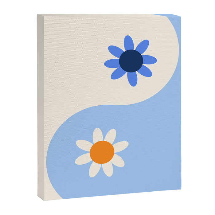 Yin Yang floral - oceanic Canvas Print Gallery Image 1