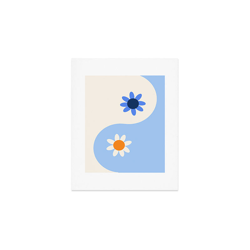 Yin Yang floral - oceanic Art Print Gallery Image 1