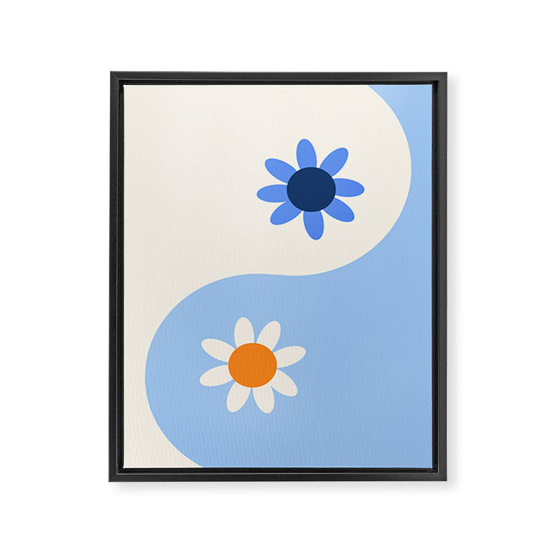 Yin Yang floral - oceanic Framed Canvas Print Gallery Image 6