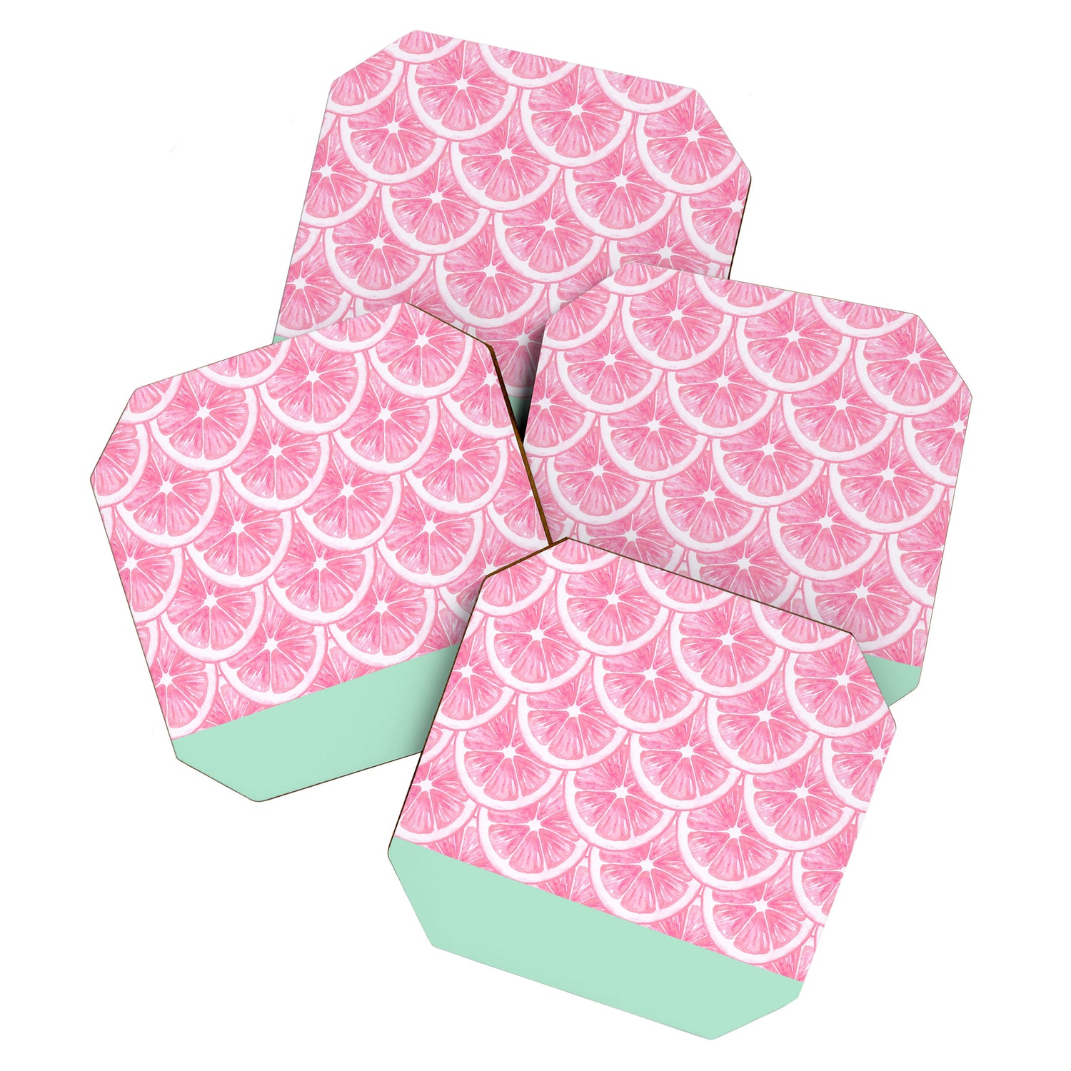 Zesty splice - pink grapefruit Coaster Gallery Image 1