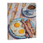 Bacon and Eggs with Coffee Watercolor Breakfast Scene Canvas Print Gallery Image 6