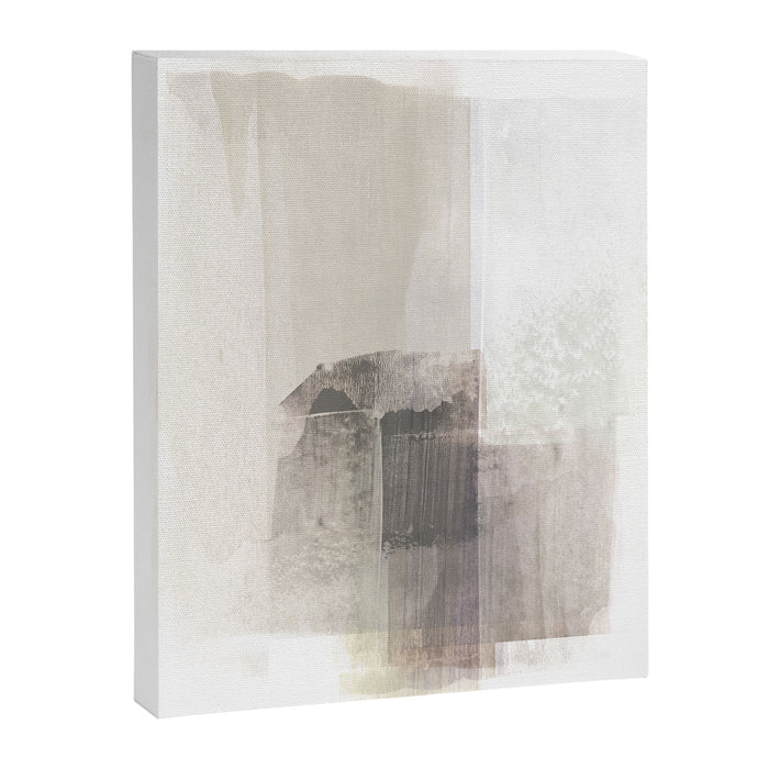 Beige and Brown Minimalist Abstract Painting Canvas Print Gallery Image 1