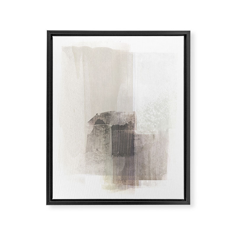Beige and Brown Minimalist Abstract Painting Framed Canvas Print Gallery Image 6