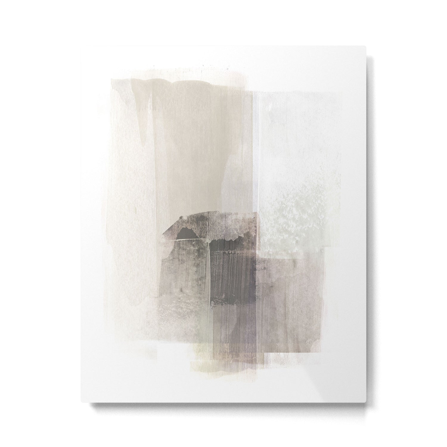 Beige and Brown Minimalist Abstract Painting Metal Print Gallery Image 4