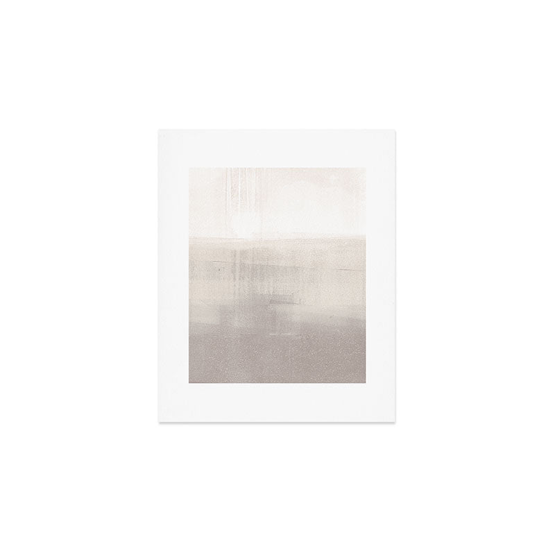Beige and Taupe Horizon Minimalist Abstract Landscape Art Print Gallery Image 1