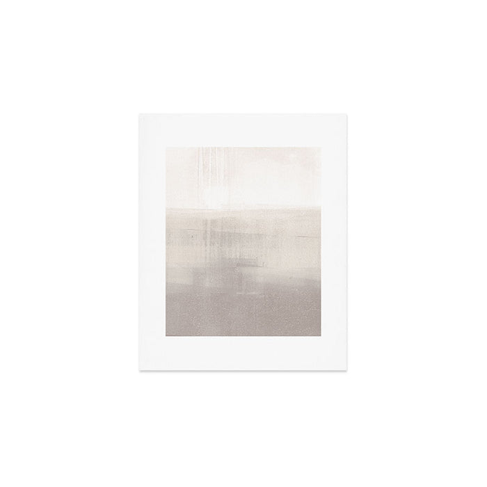 Beige and Taupe Horizon Minimalist Abstract Landscape Art Print Gallery Image 1