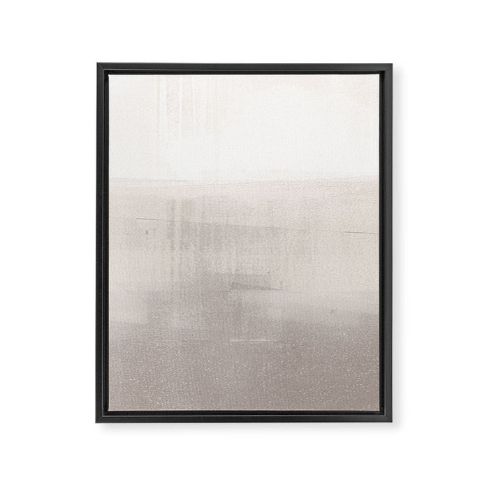 Beige and Taupe Horizon Minimalist Abstract Landscape Framed Canvas Print Gallery Image 1