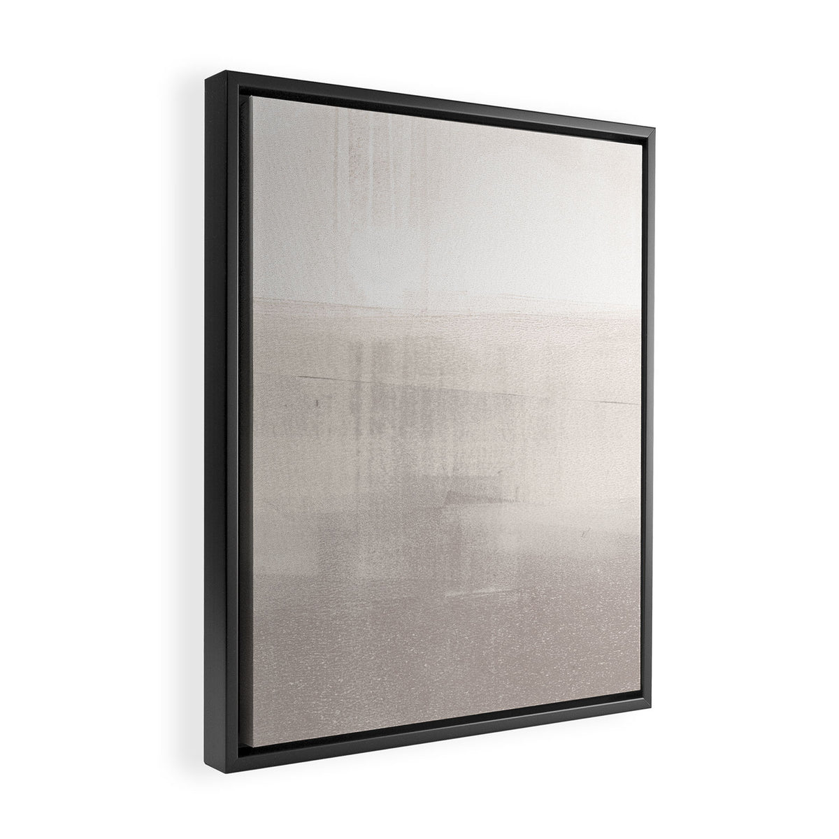 Beige and Taupe Horizon Minimalist Abstract Landscape Framed Canvas Print Gallery Image 2