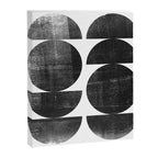 Black and White Mid Century Modern Circles Abstract Canvas Print Gallery Image 6