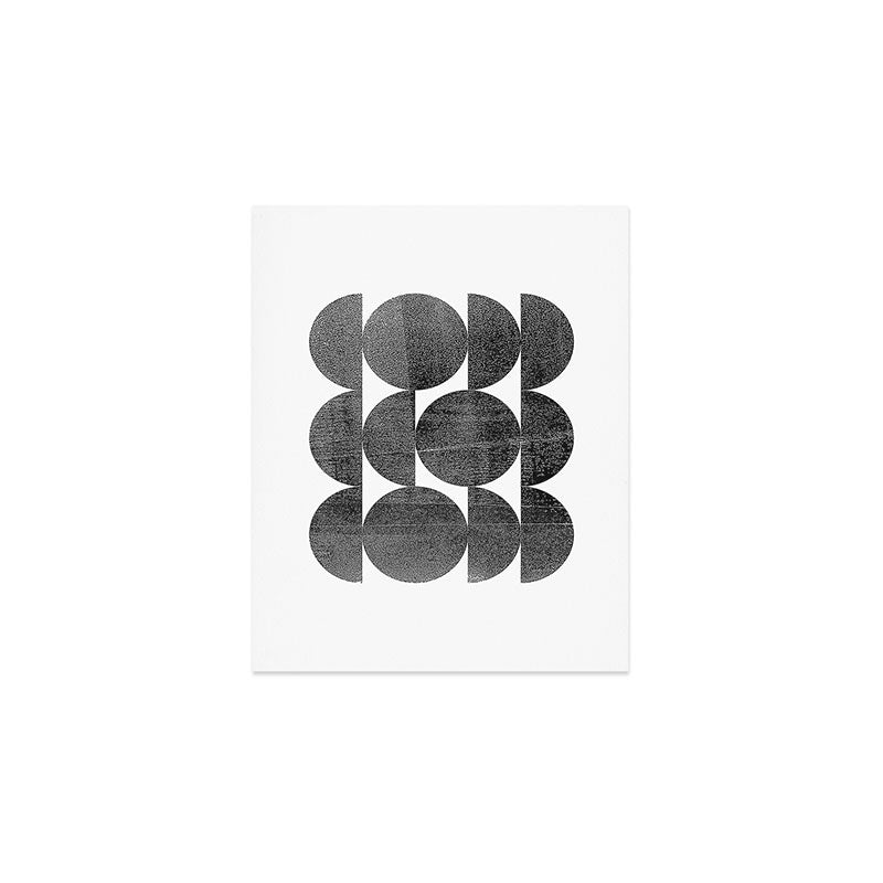 Black and White Mid Century Modern Op Art Art Print Gallery Image 1