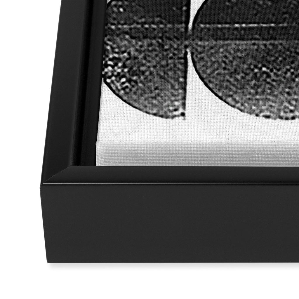 Black and White Mid Century Modern Op Art Framed Canvas Print Gallery Image 3
