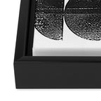 Black and White Mid Century Modern Op Art Framed Canvas Print Gallery Image 3