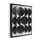 Black and White Mid Century Modern Op Art Framed Canvas Print Gallery Image 2