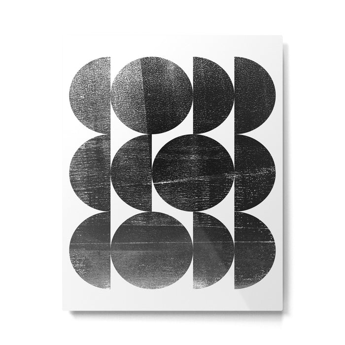 Black and White Mid Century Modern Op Art Metal Print Gallery Image 1