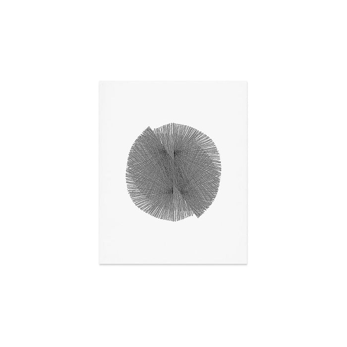 Black & White Mid Century Modern Radiating Lines Geometric Abstract Art Print Gallery Image 1