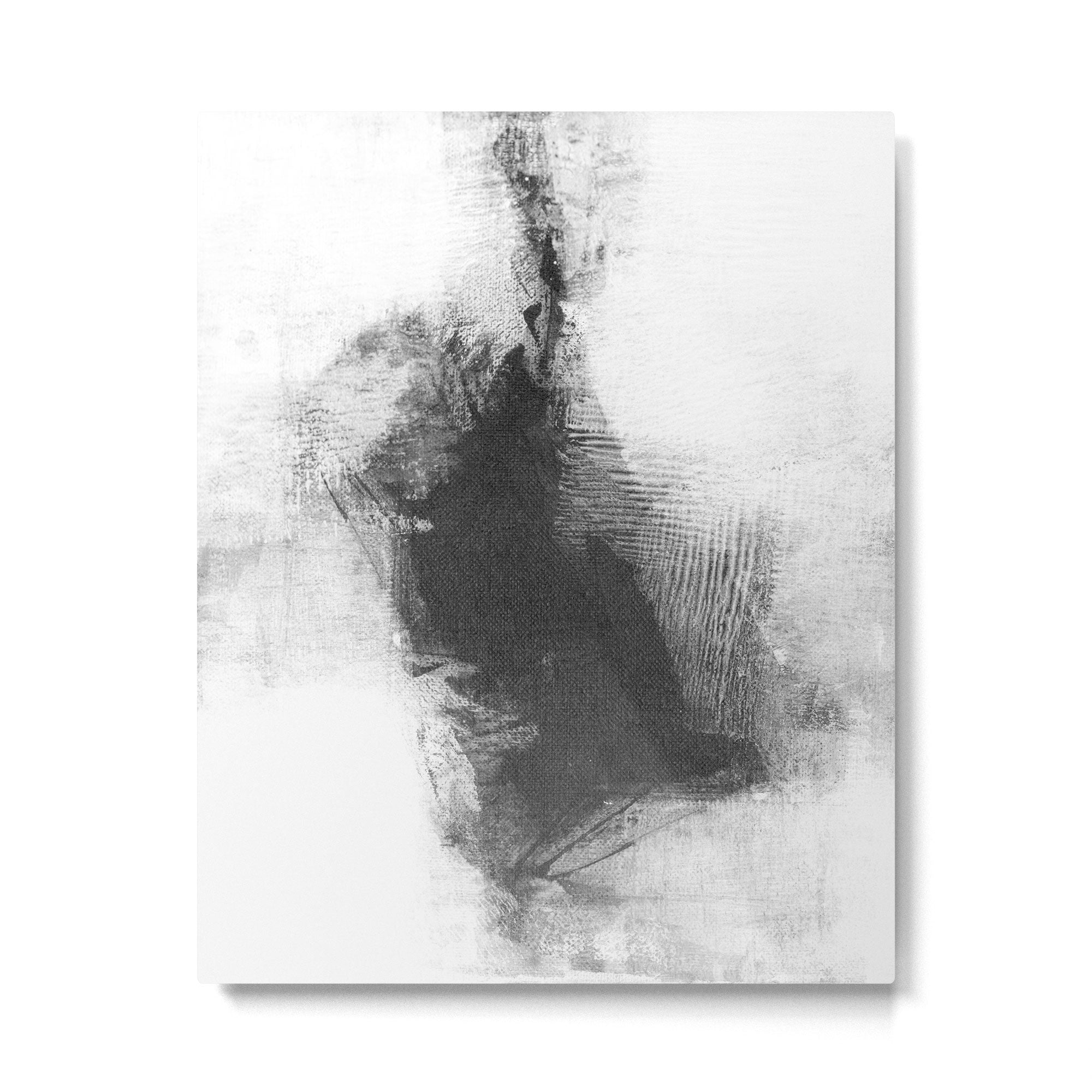 Black and White Minimalist Abstract Painting âDelve 4â Metal Print Gallery Image 4