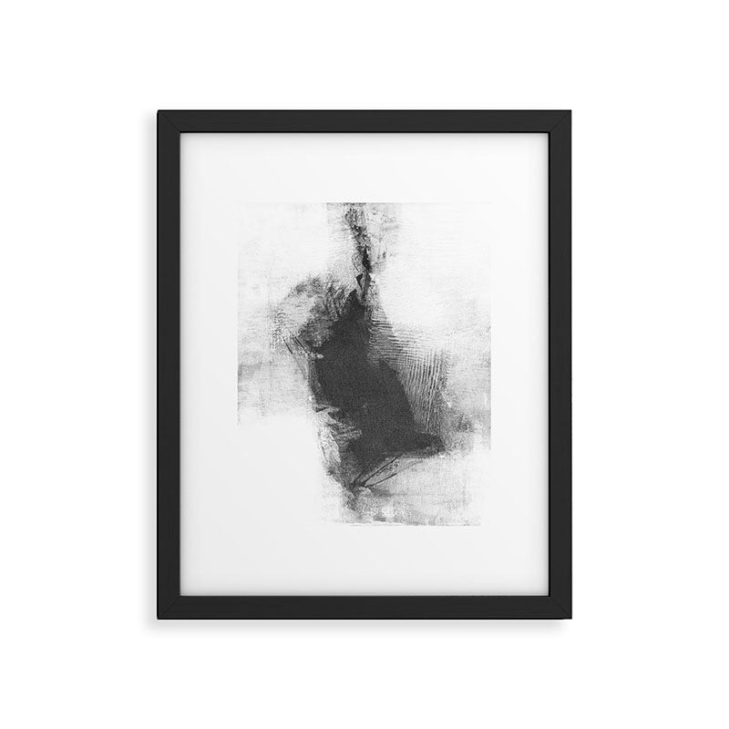 Black and White Minimalist Abstract Painting âDelve 4â Framed Art Print Gallery Image 5
