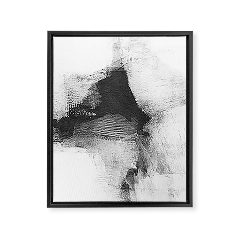 Black and White Minimalist Abstract Painting âDelve 6â Framed Canvas Print Gallery Image 6