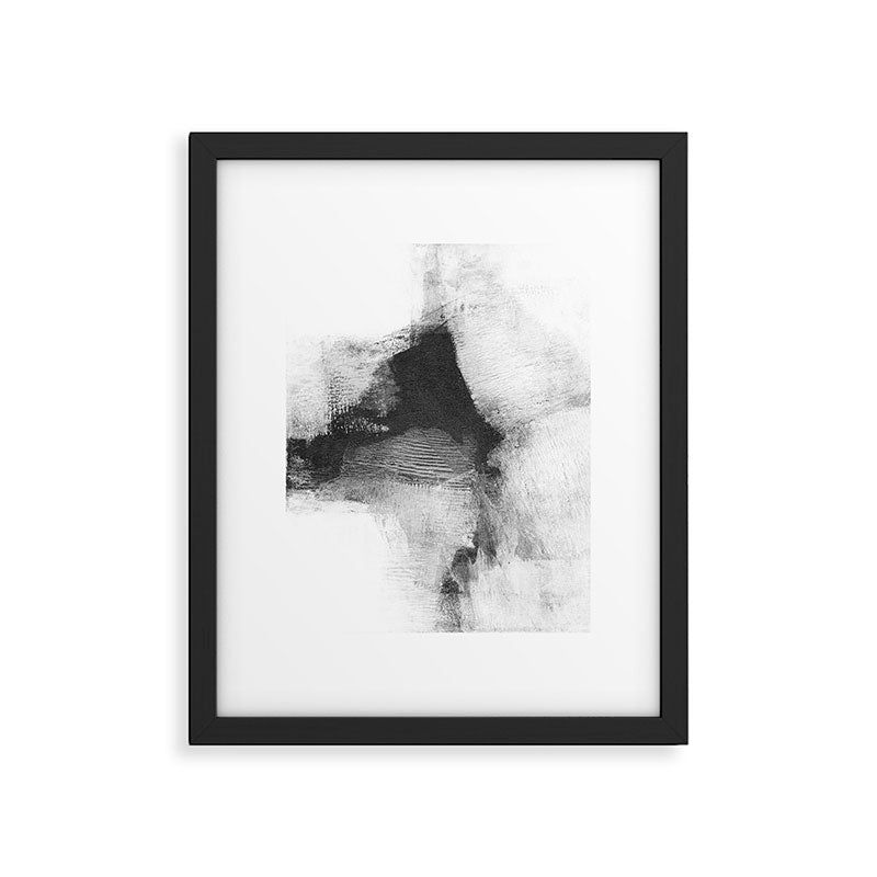 Black and White Minimalist Abstract Painting âDelve 6â Framed Art Print Gallery Image 5