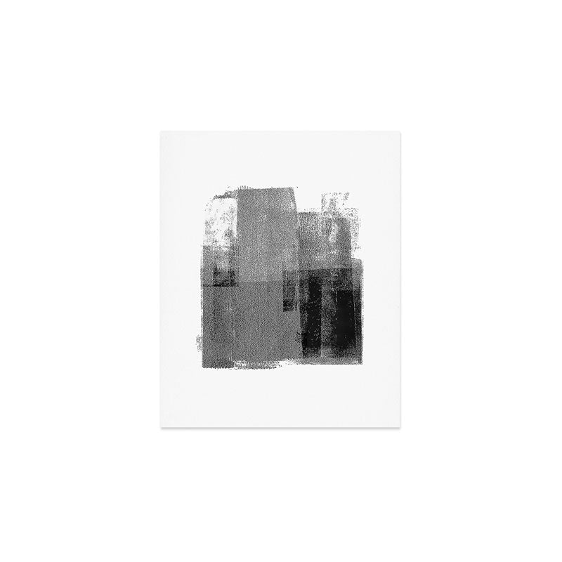 Black and White Minimalist Industrial Abstract Art Print Gallery Image 1