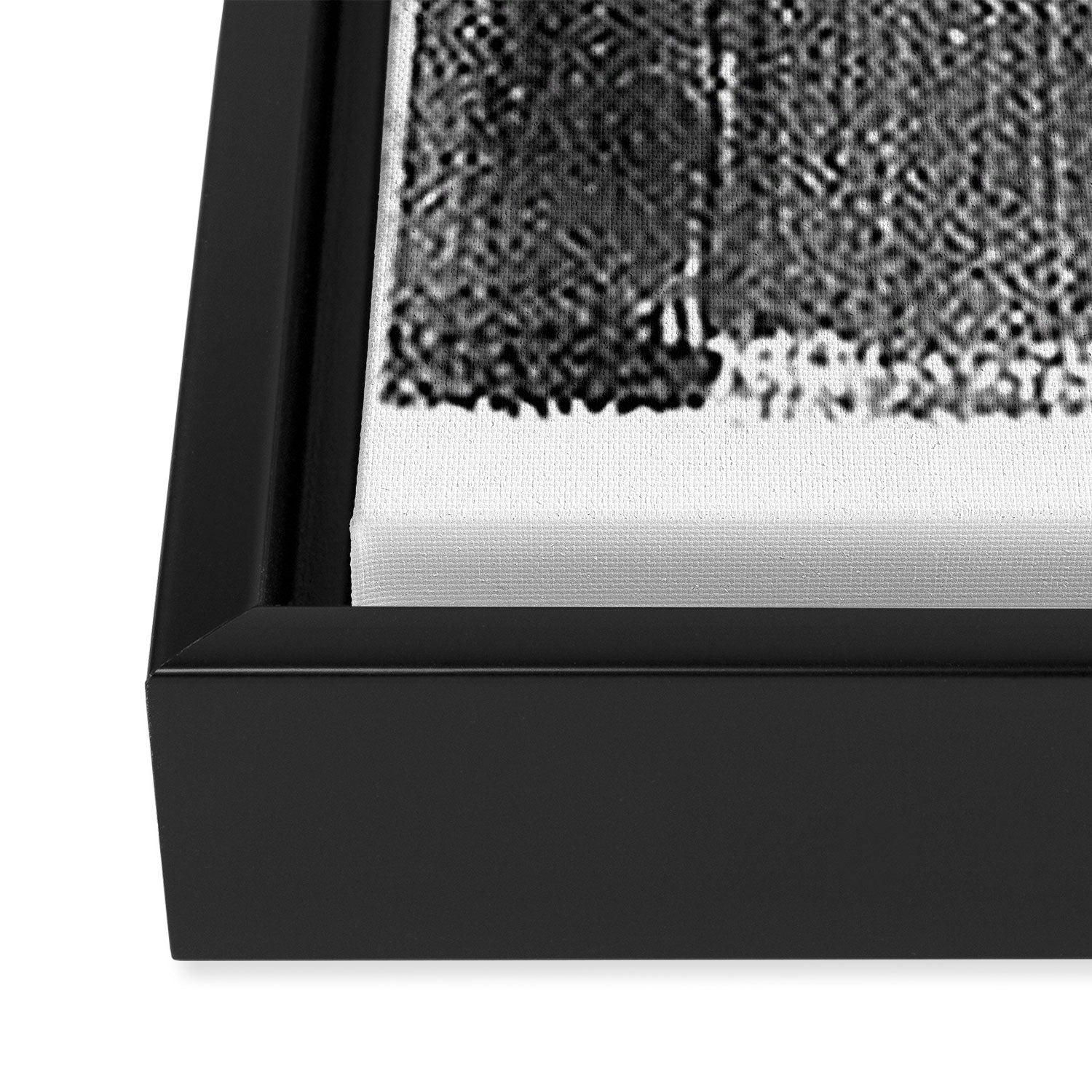 Black and White Minimalist Industrial Abstract Framed Canvas Print Gallery Image 3