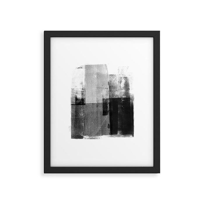 Black and White Minimalist Industrial Abstract Framed Art Print Gallery Image 1