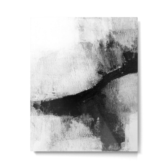 Black and White Textured Abstract Painting "Delve 2" Metal Print Gallery Image 1