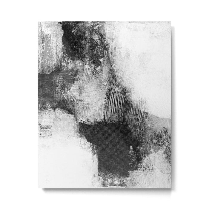 Black and White Textured Abstract Painting "Delve 3" Metal Print Gallery Image 1
