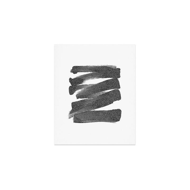 Black Brushstrokes Abstract Ink Painting Art Print Gallery Image 1