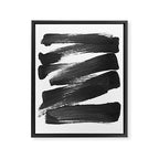Black Brushstrokes Abstract Ink Painting Framed Canvas Print Gallery Image 6