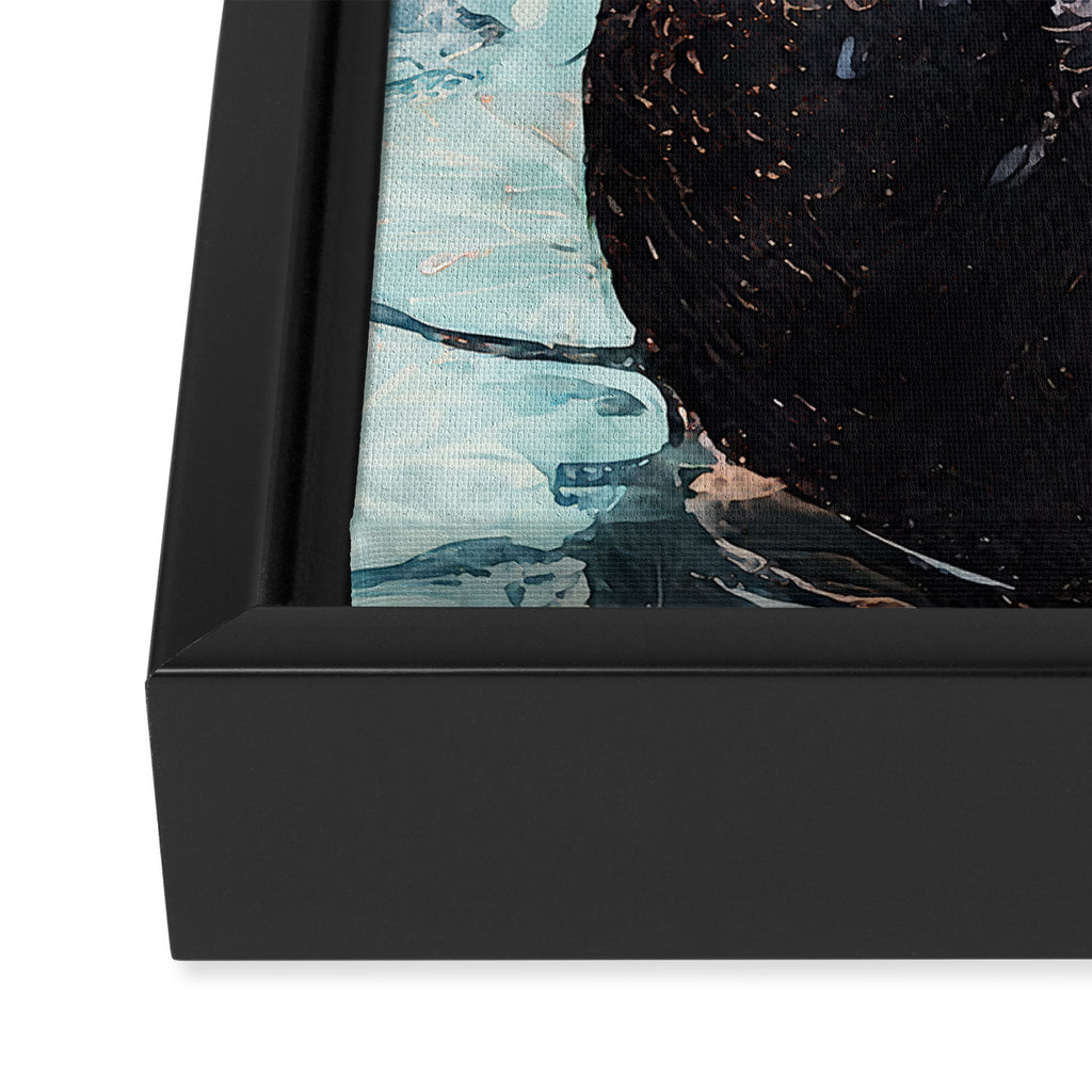 Black Swan Watercolor Framed Canvas Print Gallery Image 3