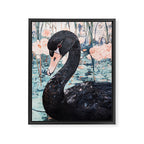 Black Swan Watercolor Framed Canvas Print Gallery Image 6