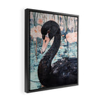 Black Swan Watercolor Framed Canvas Print Gallery Image 2
