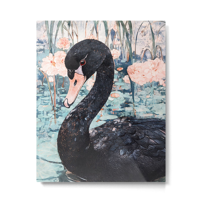 Black Swan Watercolor Metal Print Gallery Image 1