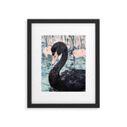 Black Swan Watercolor Framed Art Print Gallery Image 5