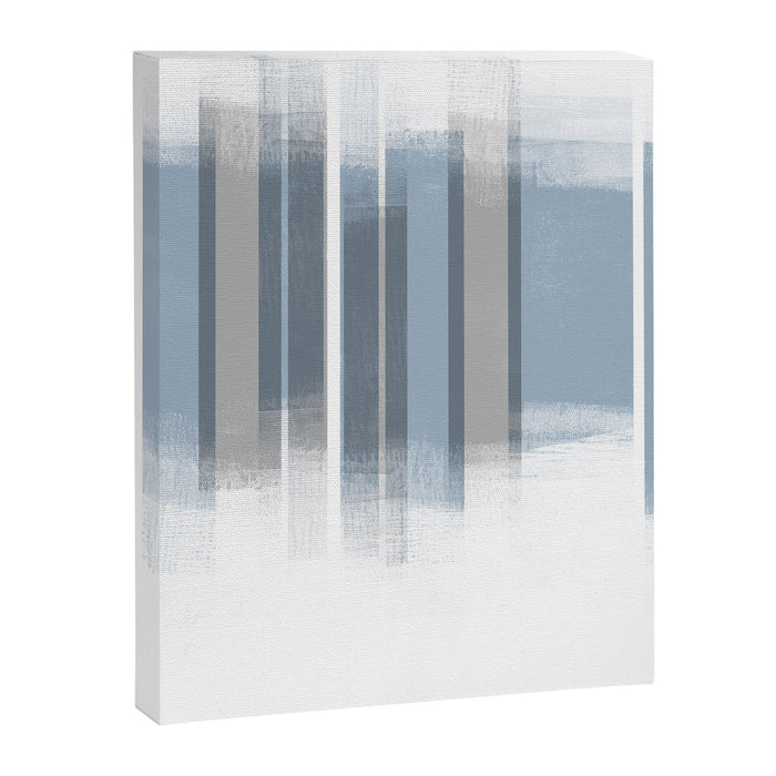 Blue and Grey Retro Style Geometric Abstract - Codex Canvas Print Gallery Image 1