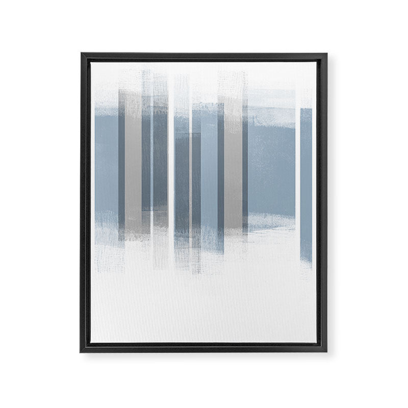 Blue and Grey Retro Style Geometric Abstract - Codex Framed Canvas Print Gallery Image 6
