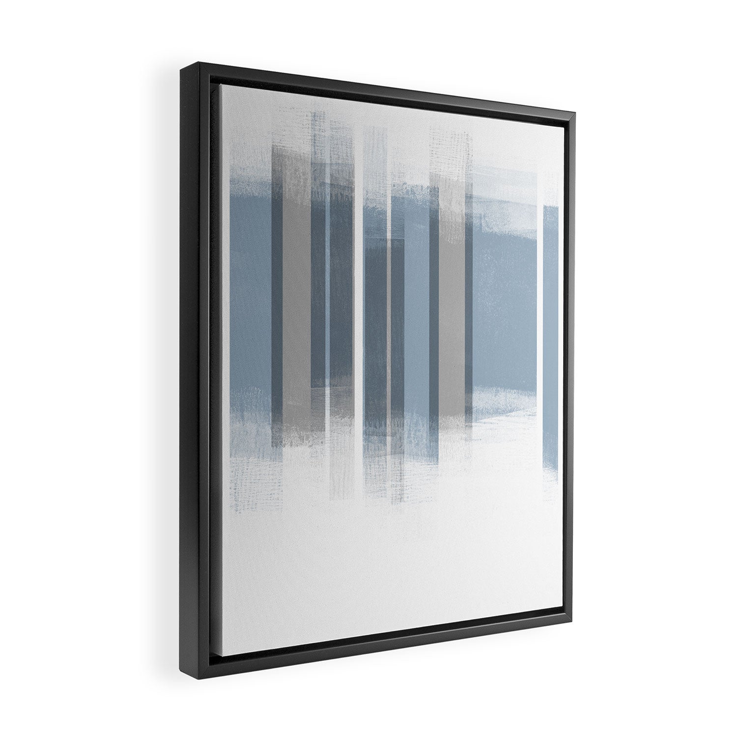 Blue and Grey Retro Style Geometric Abstract - Codex Framed Canvas Print Gallery Image 2