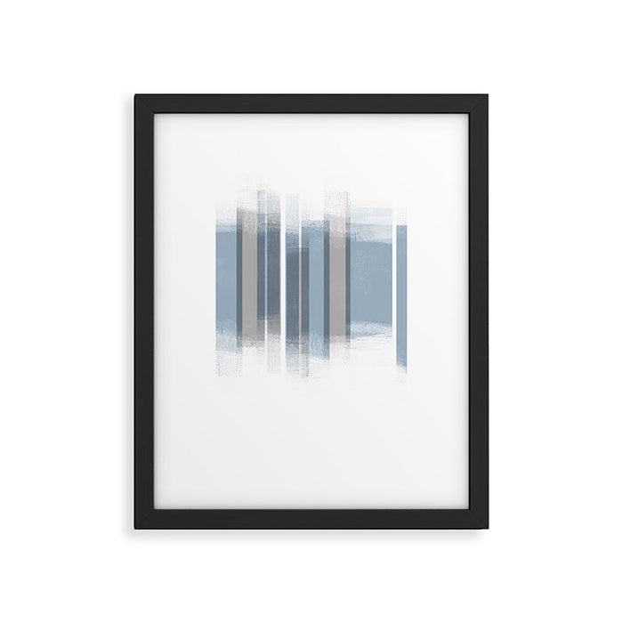 Blue and Grey Retro Style Geometric Abstract - Codex Framed Art Print Gallery Image 1