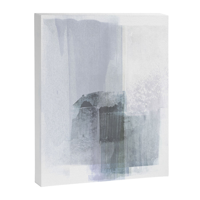 Blue Grey Minimalist Abstract Painting Canvas Print Gallery Image 1