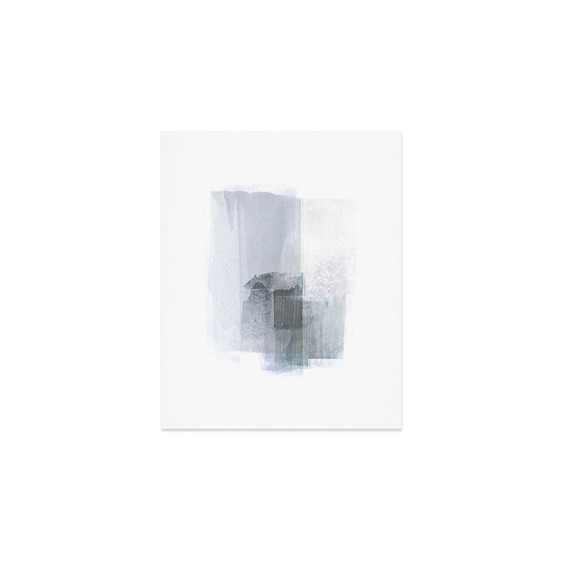 Blue Grey Minimalist Abstract Painting Art Print Gallery Image 1