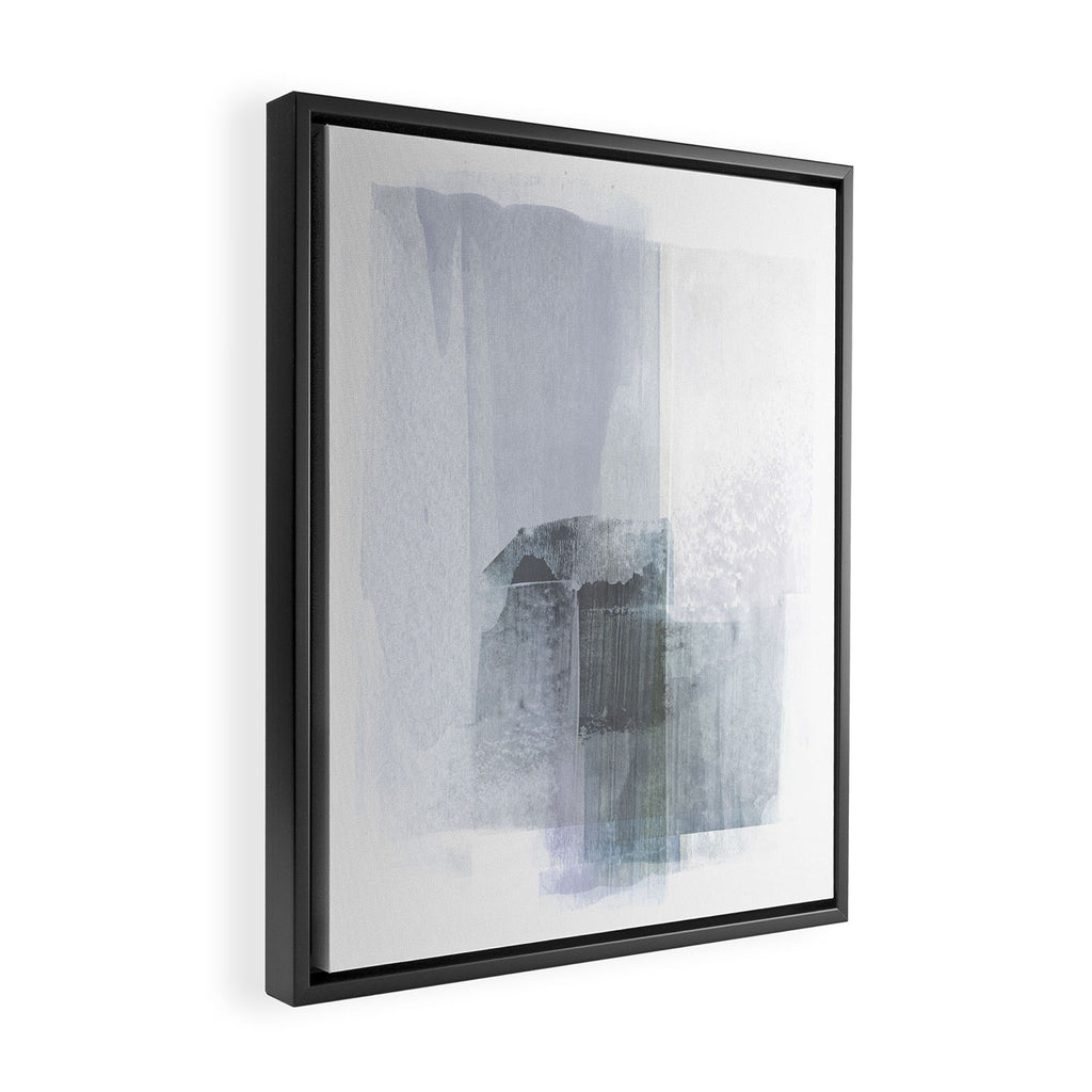 Blue Grey Minimalist Abstract Painting Framed Canvas Print Gallery Image 2