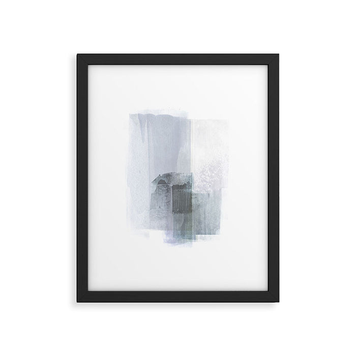 Blue Grey Minimalist Abstract Painting Framed Art Print Gallery Image 1