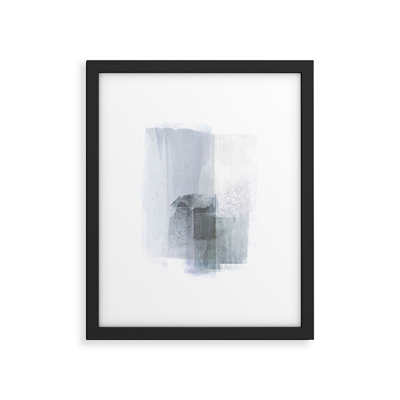 Blue Grey Minimalist Abstract Painting Framed Art Print Gallery Image 4