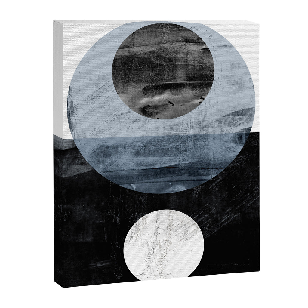 Circles Black and White Geometric Mid-Century Modern Abstract Canvas Print Gallery Image 6