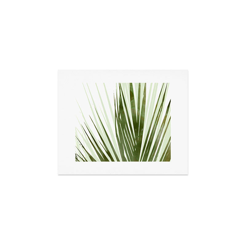 Contemporary Palm Leaf in Olive Green Art Print Gallery Image 1
