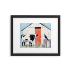 Cow and Crow Rustic Watercolor Framed Art Print Gallery Image 5