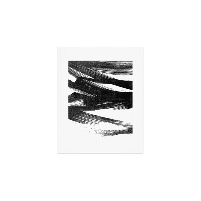 Gestural Abstract Black and White Brush Strokes Art Print Gallery Image 1