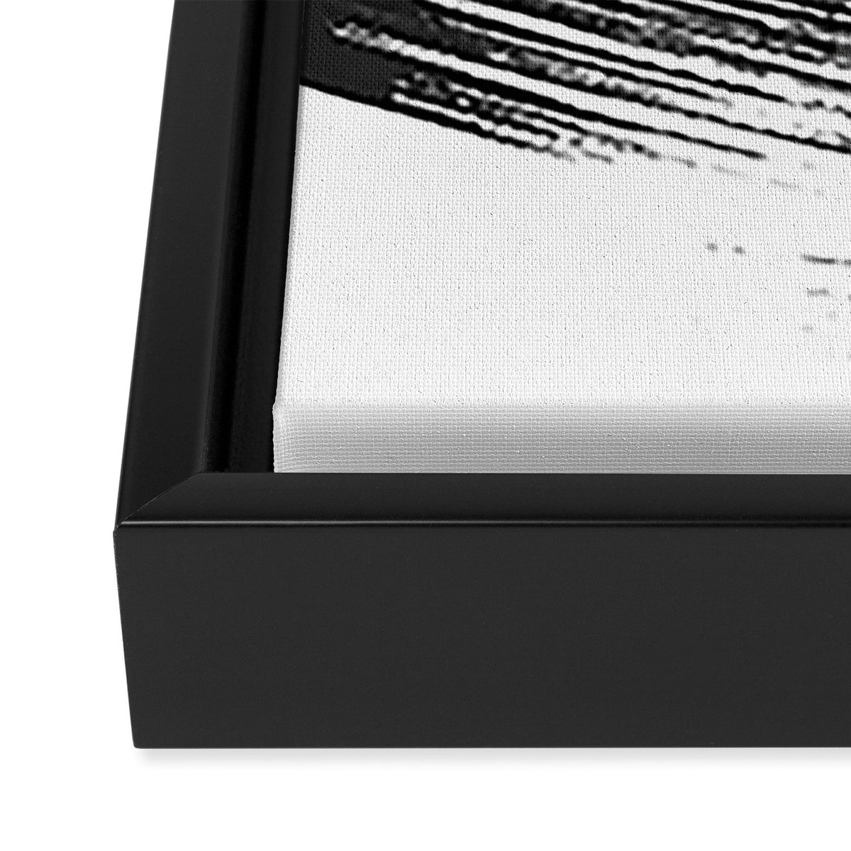 Gestural Abstract Black and White Brush Strokes Framed Canvas Print Gallery Image 3